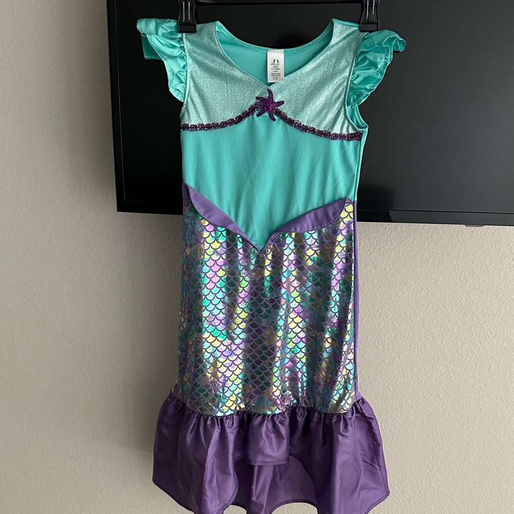 Girls' Teal and Purple Mermaid Costume Dress - Kids Halloween